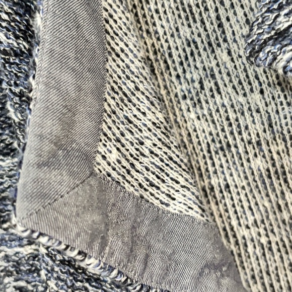 VINCE Drape Women’s Blue Drape Neck Tweed Jacket Open Front Long Sleeve Size M - Picture 6 of 9